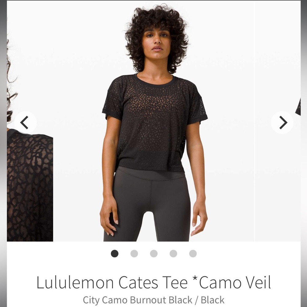 Lululemon Cates Crop Tee Black Burnout Veil 6 - Picture 5 of 6